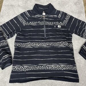 The North Face Gordon Lyons 1/4 Zip Fleece Pullover Mens Large Navy Striped